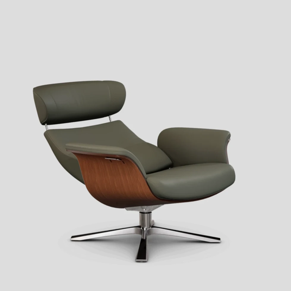 Fotel Timeout obrotowy z pamięcią Nappa Dark Grey Walnut Conform