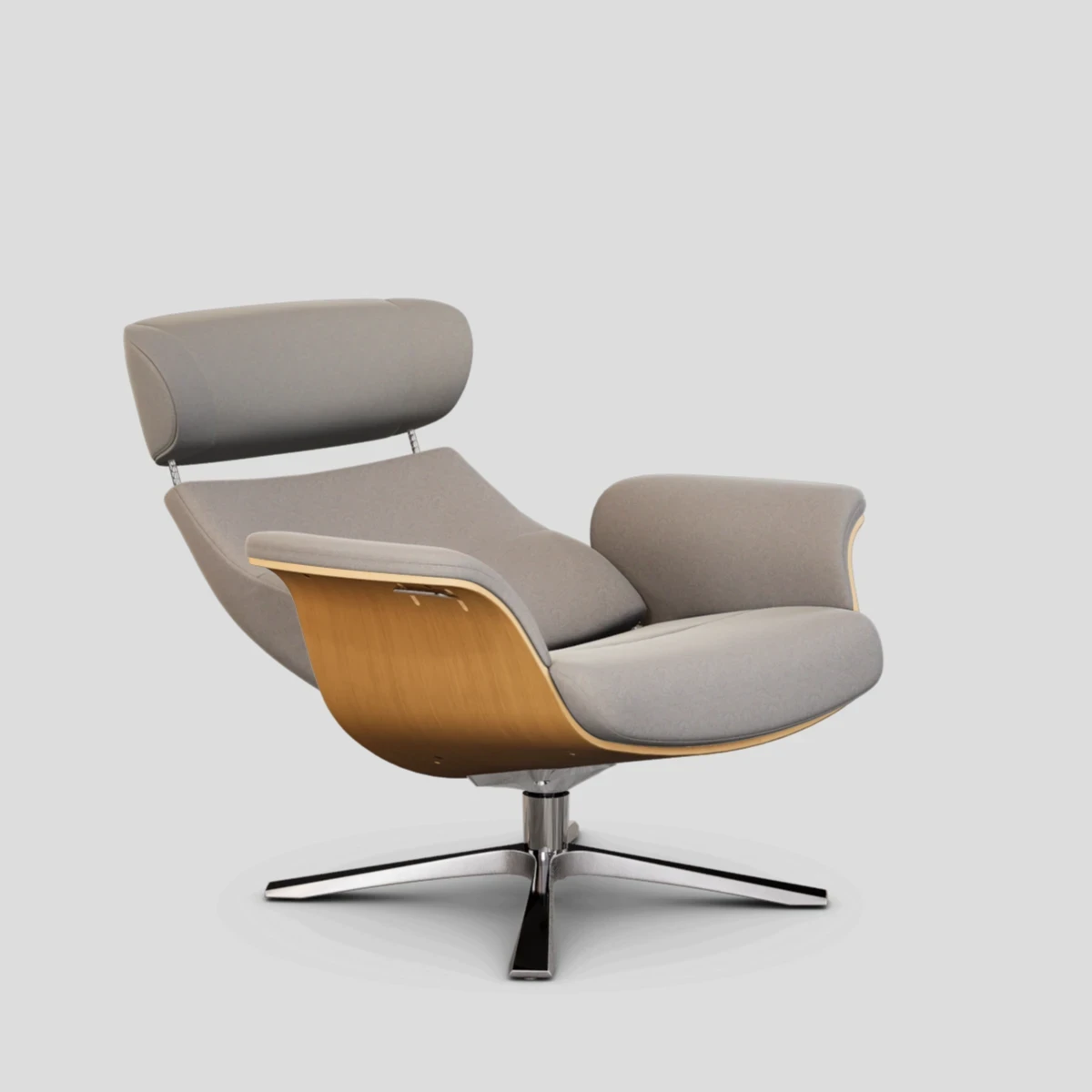 Fotel Timeout obrotowy z pamięcią Sheford Light Grey/Oak Conform