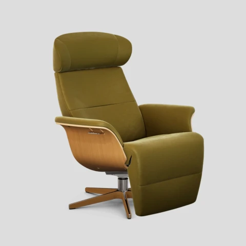 Fotel Timeout z podnóżkiem z pamięcią Eros Seagrass Oak Conform