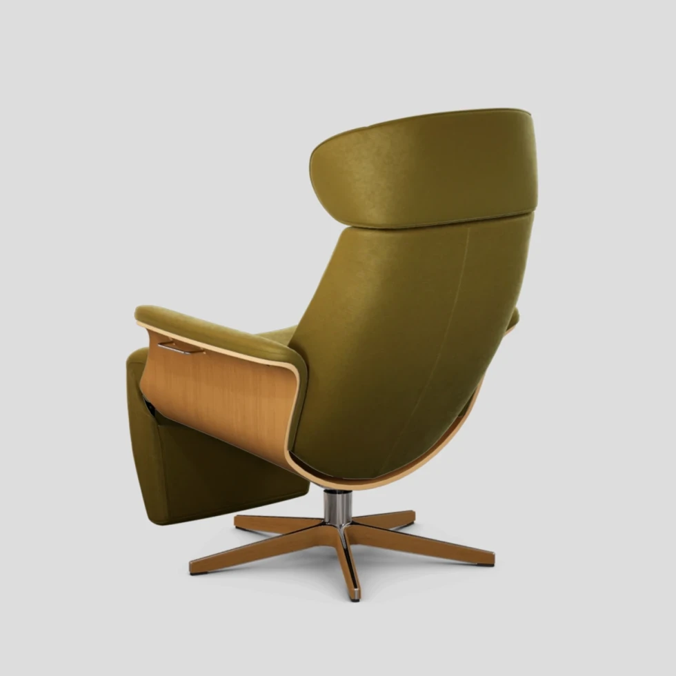 Fotel Timeout z podnóżkiem z pamięcią Eros Seagrass Oak Conform