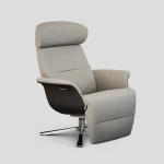Fotel Timeout z podnóżkiem z pamięcią Velvety Stone Black Oak Conform