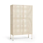 Kredens Perforated Cabinet Large Eggshell HAY