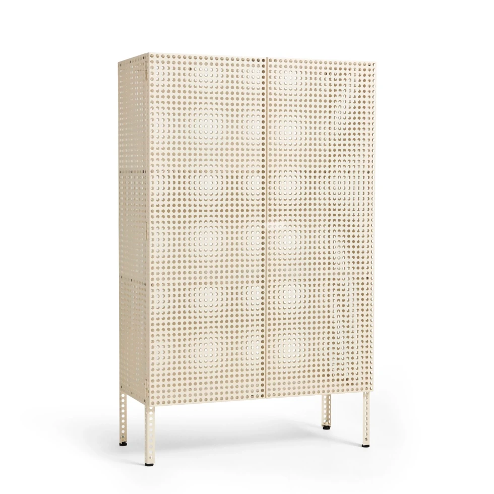 Kredens Perforated Cabinet Large Eggshell HAY