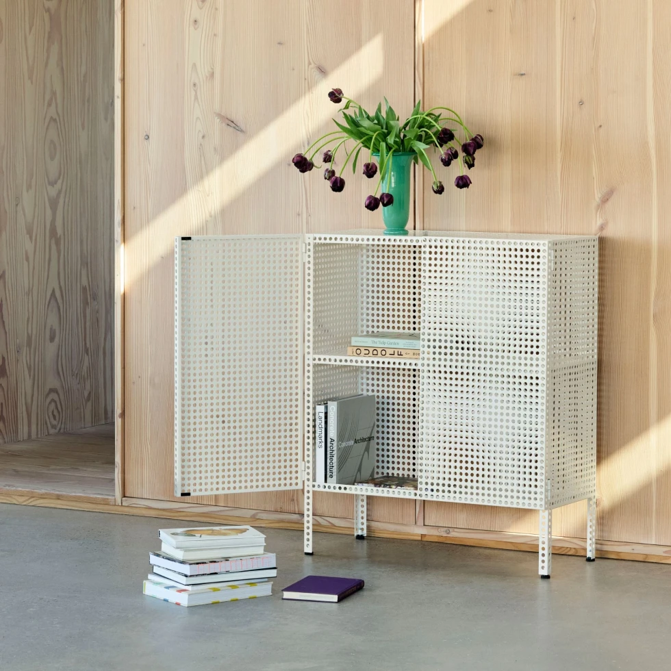 Kredens Perforated Cabinet Medium Eggshell HAY