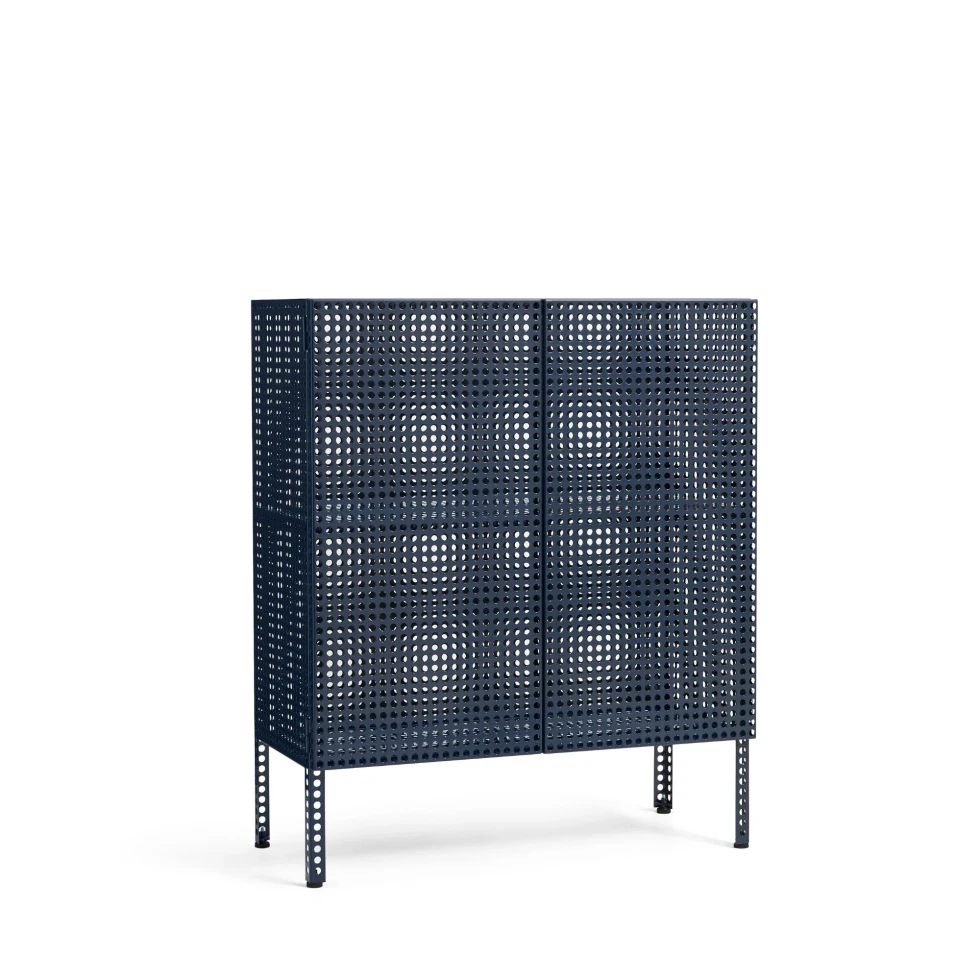 Kredens Perforated Cabinet Medium Steel Blue HAY