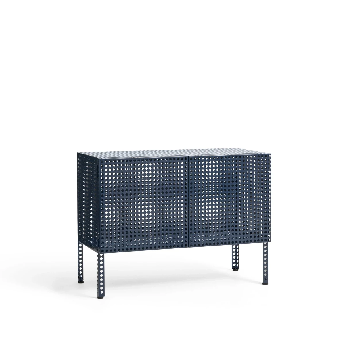 Kredens Perforated Cabinet Small Steel Blue HAY