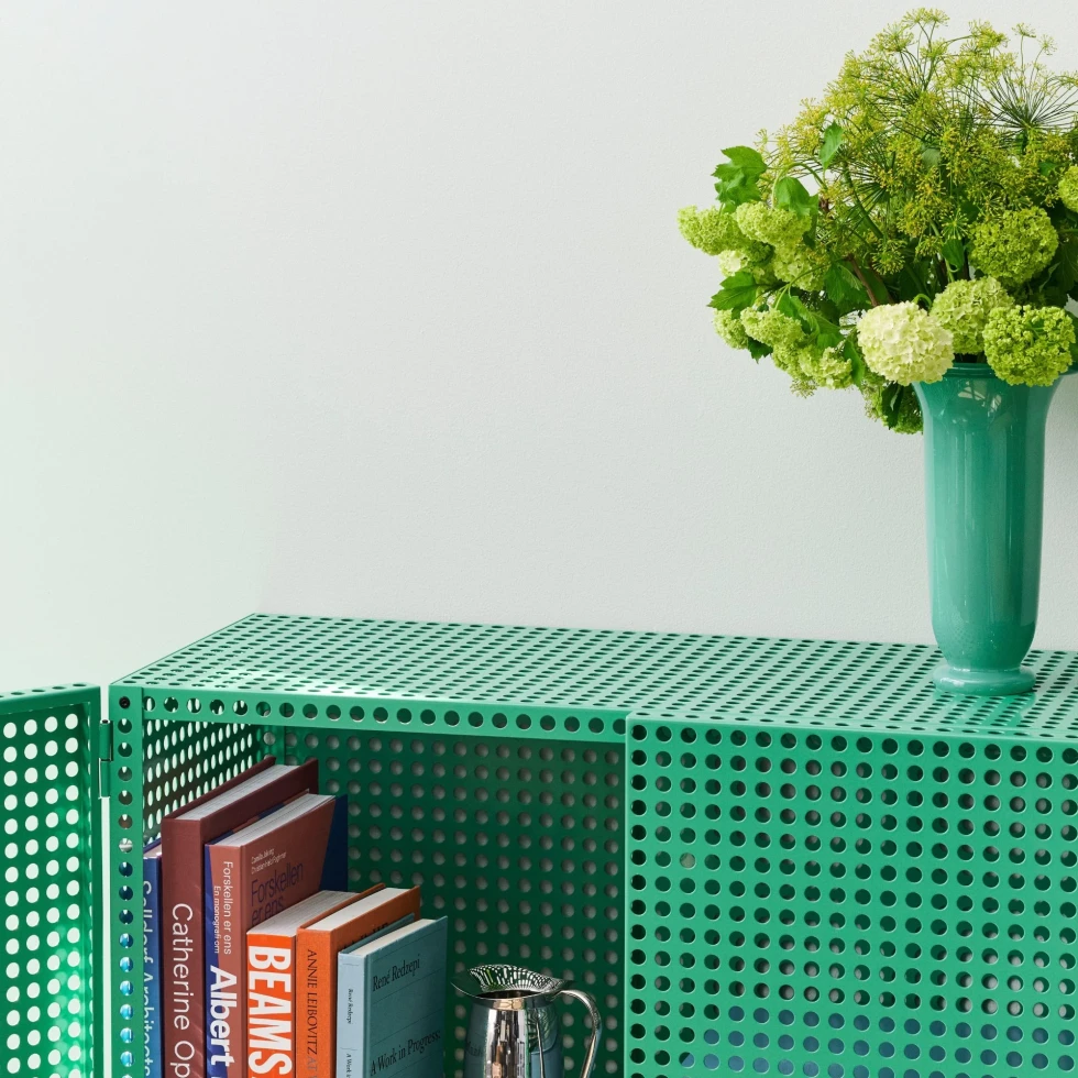 Kredens Perforated Cabinet Soft Jade HAY