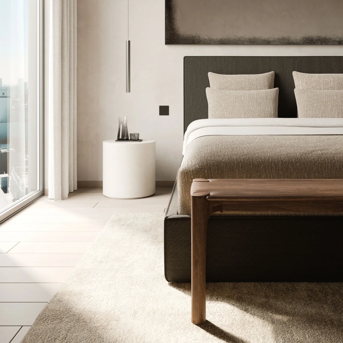 Stolik Ø40 Elements Microcement Off White Ethnicraft