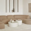 Stolik kawowy okrągły Elements Microcement Off White Ethnicraft
