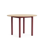 Stół Annex Round Ø110cm Barn Red/Dąb HAY