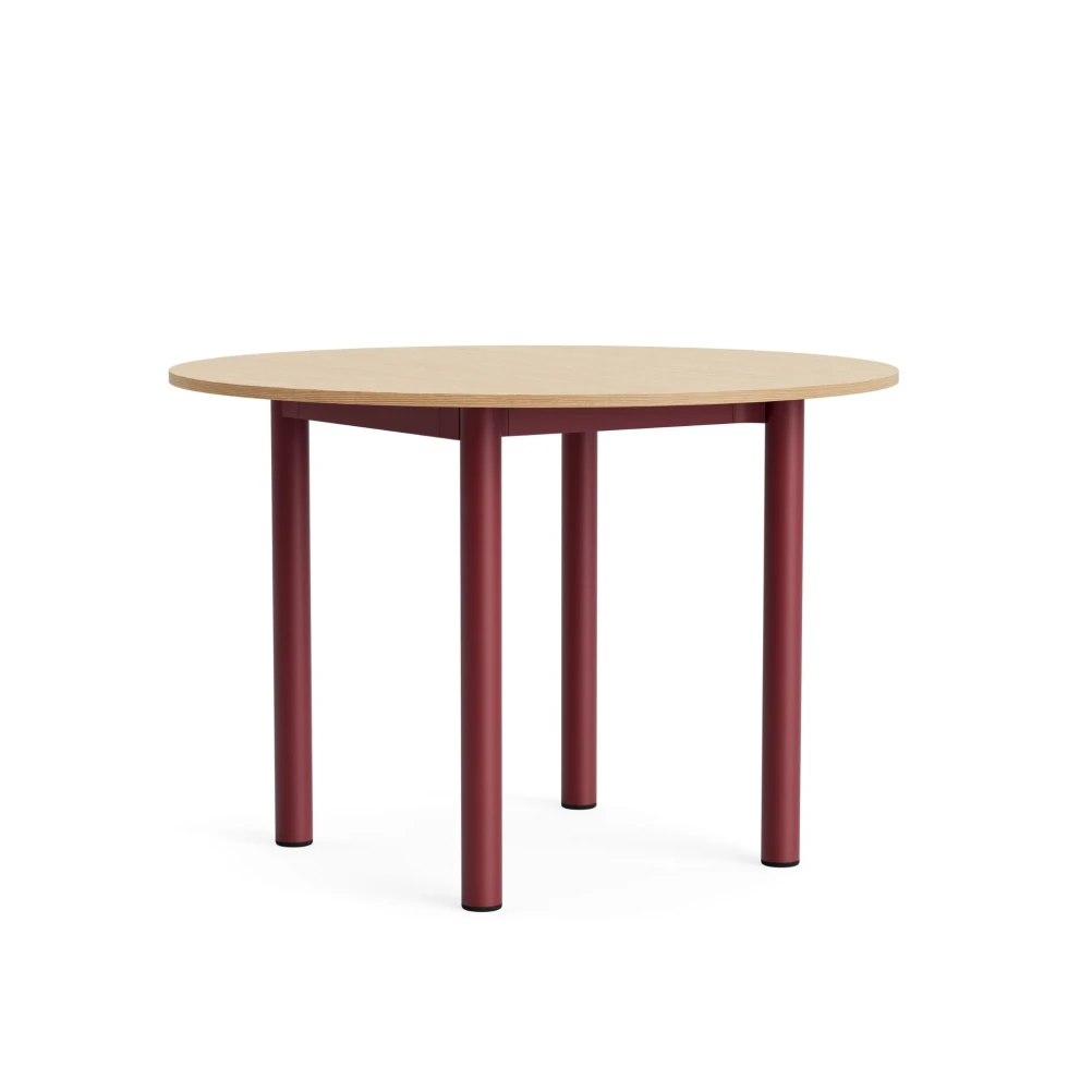 Stół Annex Round Ø110cm Barn Red/Dąb HAY