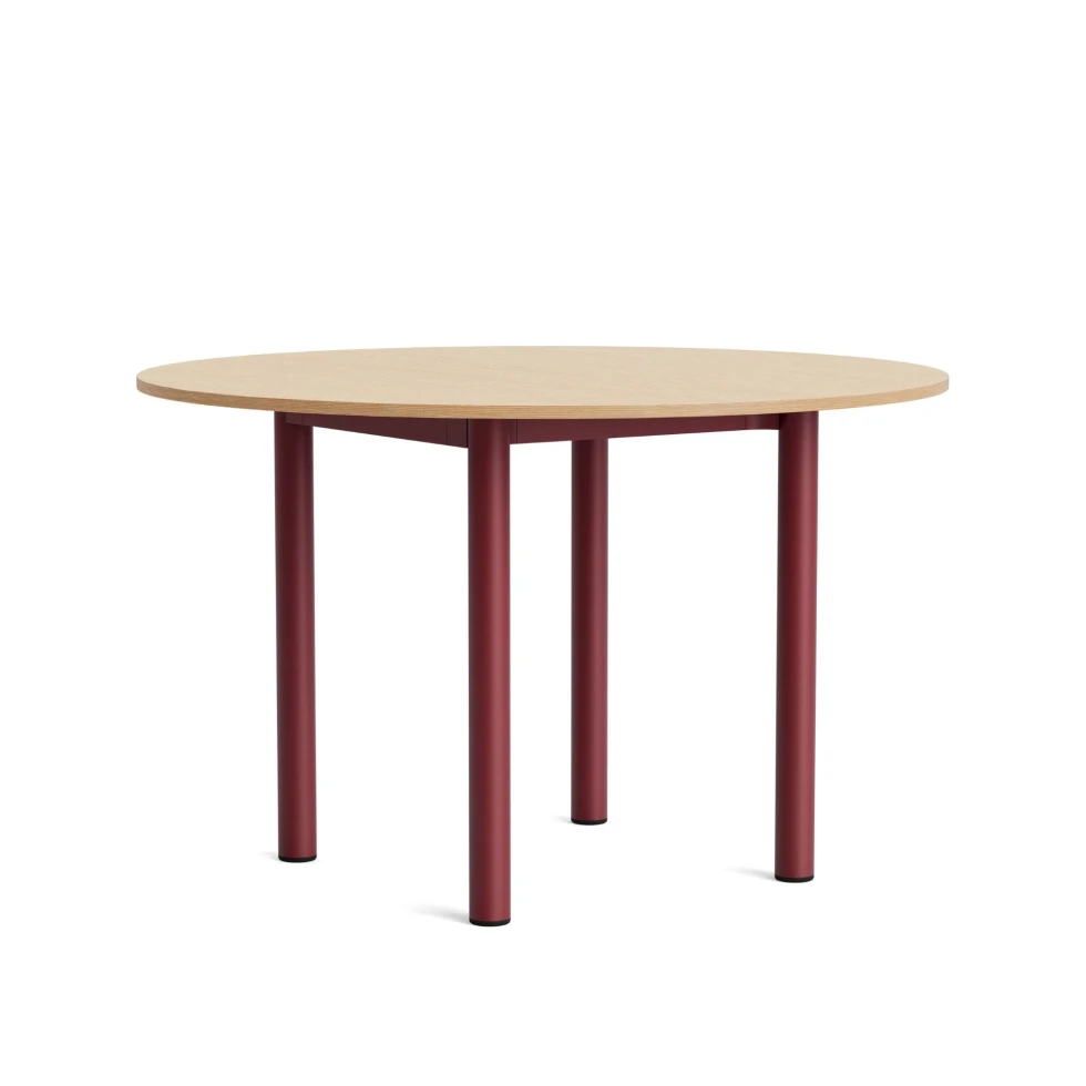 Stół Annex Round Ø120cm Barn Red/Dąb HAY