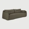 Sofa Weave 3 osobowa Green Fabric Ethnicraft
