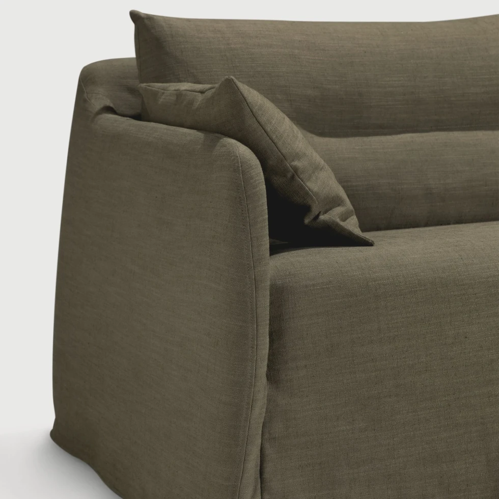 Sofa Weave 3 osobowa Green Fabric Ethnicraft