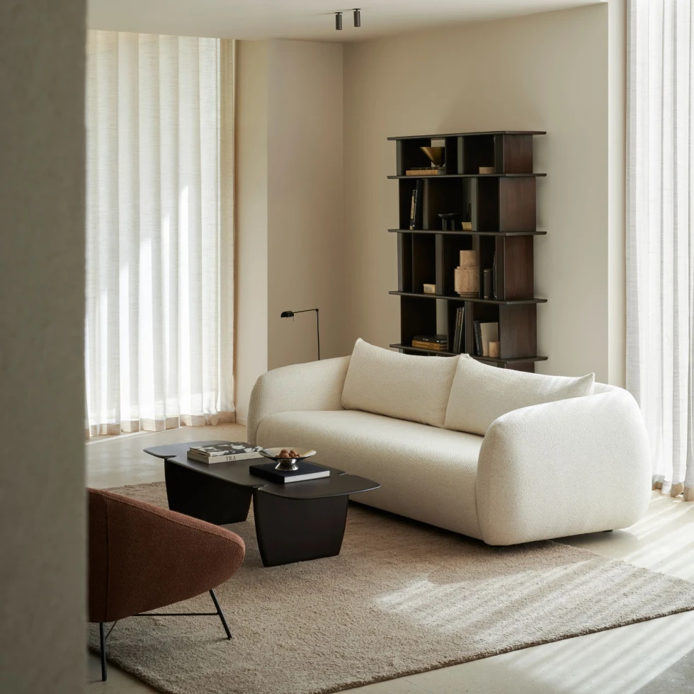 Sofa Contour 3 osobowa Chalk fabric Ethnicraft