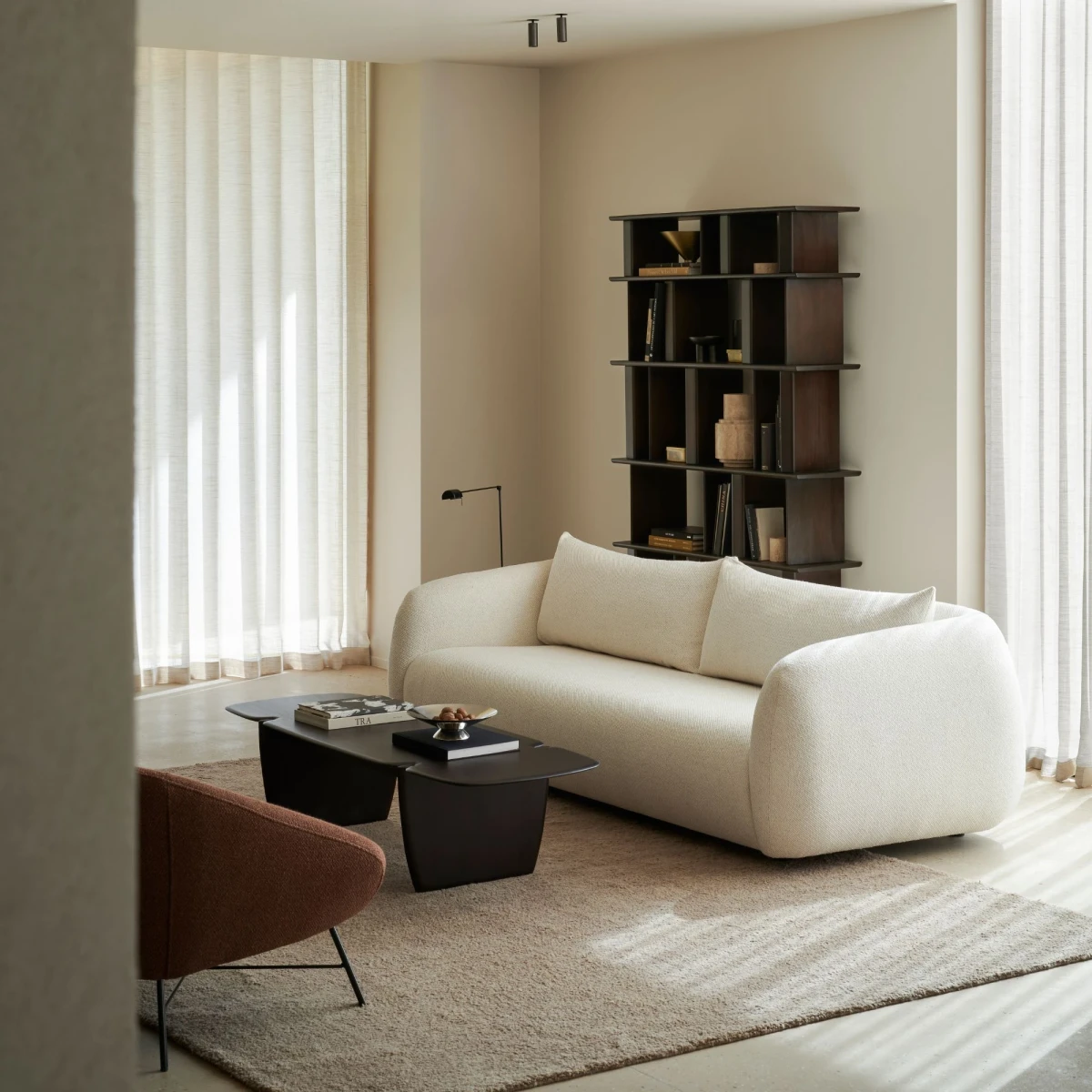 Sofa Contour 3 osobowa Chalk fabric Ethnicraft