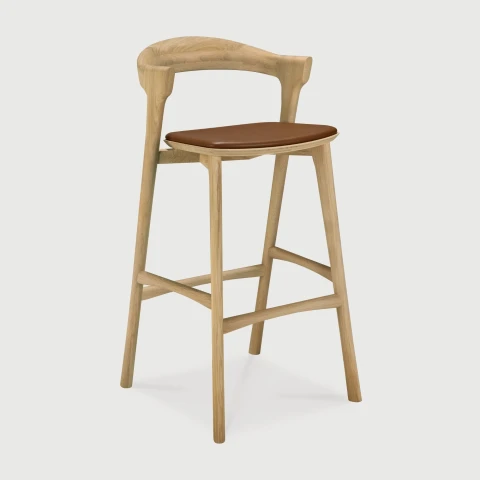 Krzesło barowe Bok 103 cm dębowe tapicerowane Ethnicraft