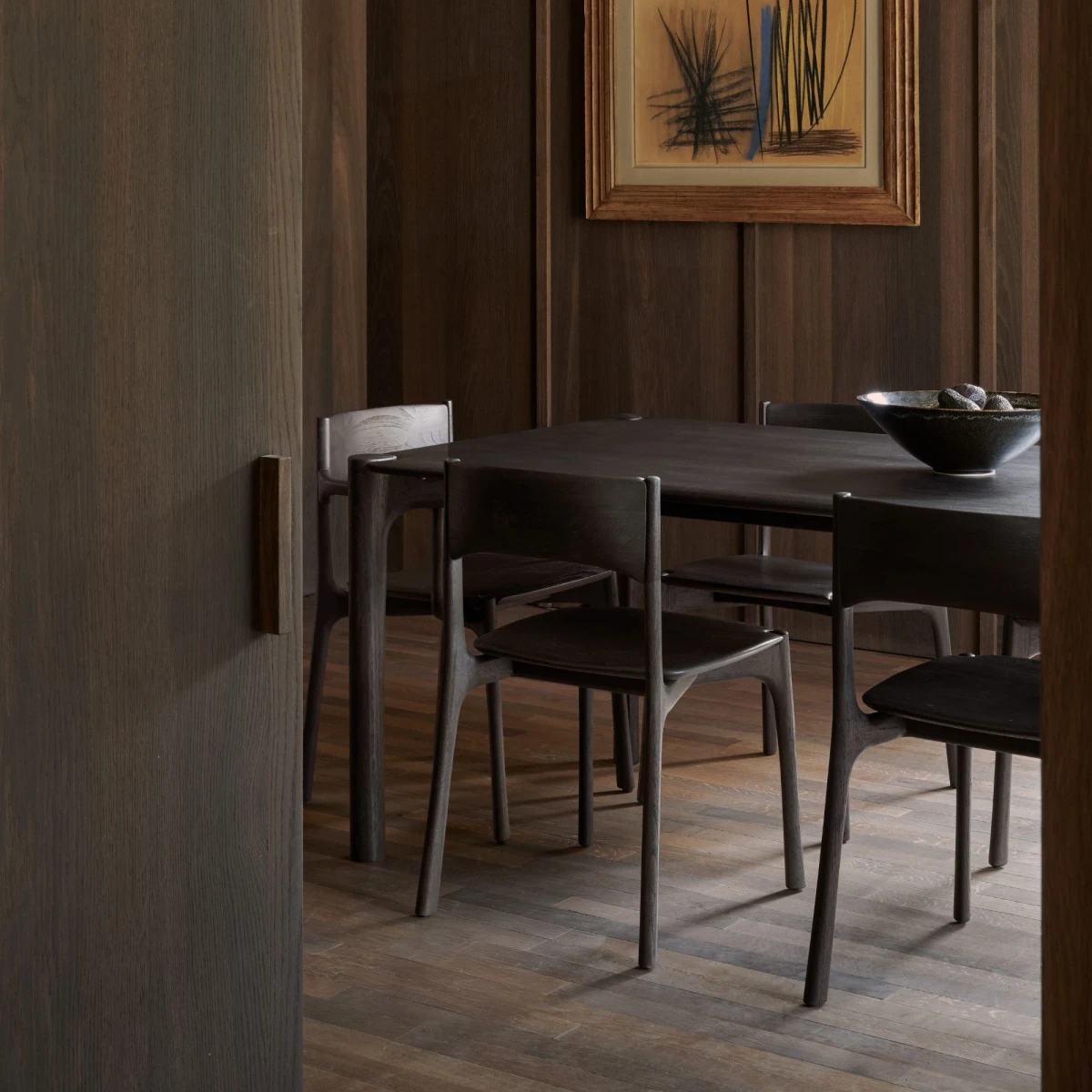 Krzesło PI tekowe ciemno-brązowe