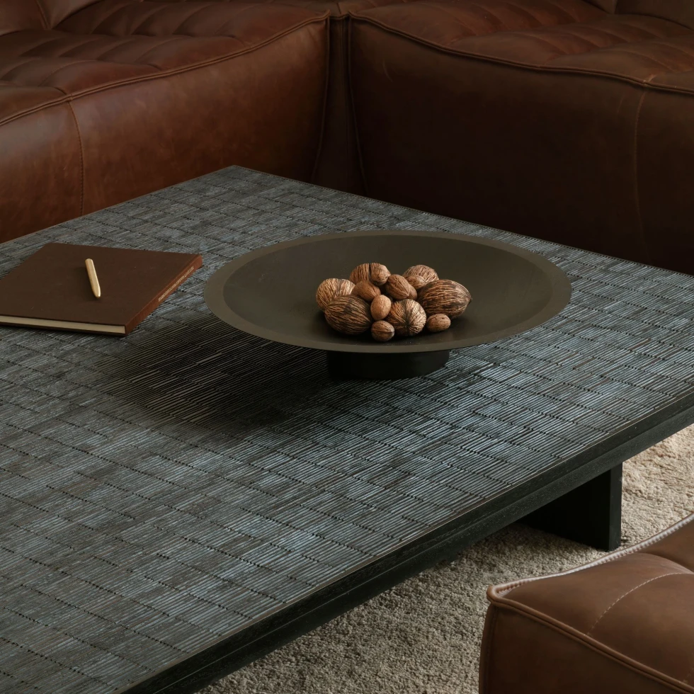 Stolik kawowy Grooves 170 cm tekowy czarny Ethnicraft