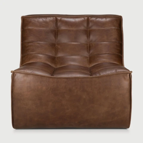Fotel/Moduł jednoosobowy sofa N701 Chestnut Leather Ethnicraft