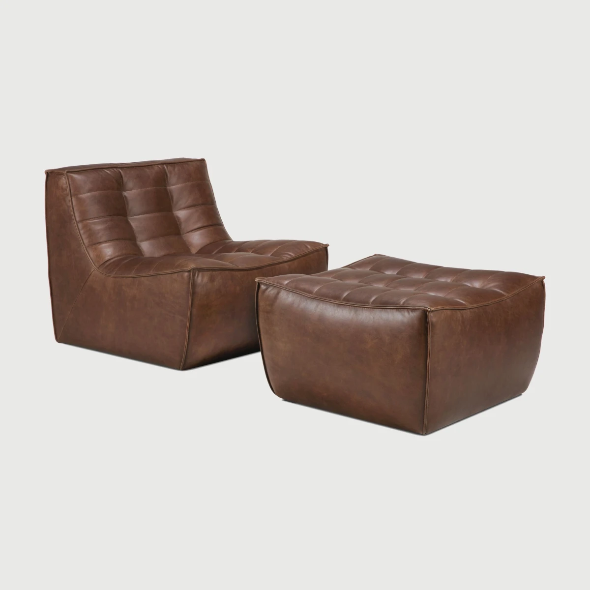 Fotel/Moduł jednoosobowy sofa N701 Chestnut Leather Ethnicraft