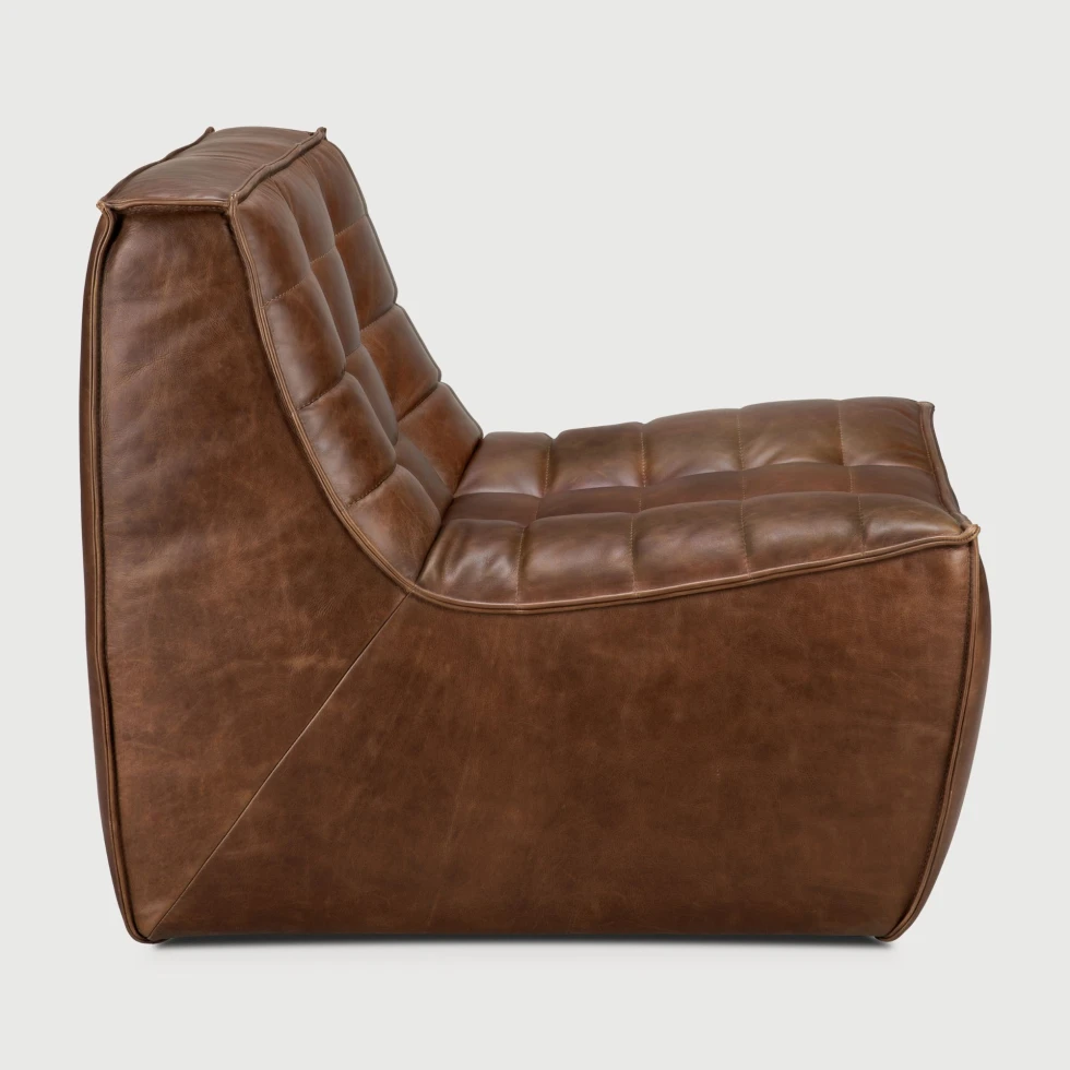 Fotel/Moduł jednoosobowy sofa N701 Chestnut Leather Ethnicraft