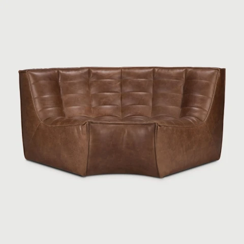 Moduł narożny zaokrąglony sofa N701 Chestnut Leather Ethnicraft
