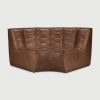 Moduł narożny zaokrąglony sofa N701 Chestnut Leather Ethnicraft