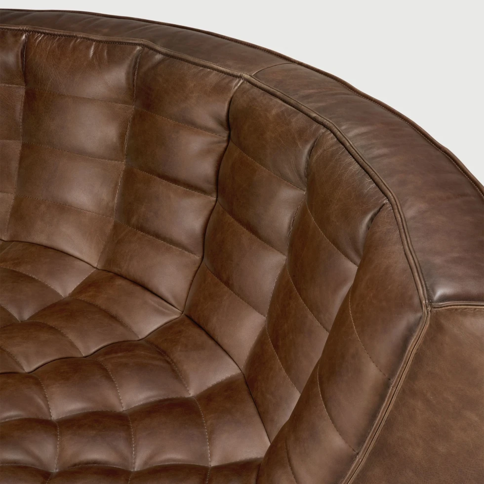 Moduł narożny zaokrąglony sofa N701 Chestnut Leather Ethnicraft