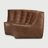 Moduł narożny zaokrąglony sofa N701 Chestnut Leather Ethnicraft