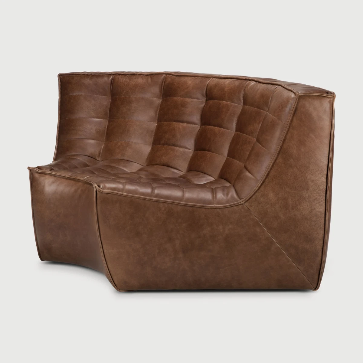 Moduł narożny zaokrąglony sofa N701 Chestnut Leather Ethnicraft