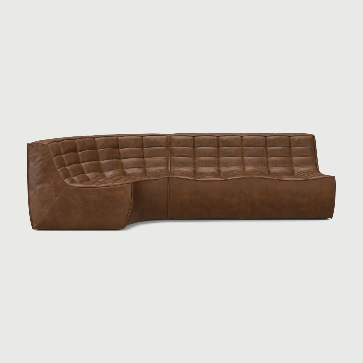Moduł narożny zaokrąglony sofa N701 Chestnut Leather Ethnicraft