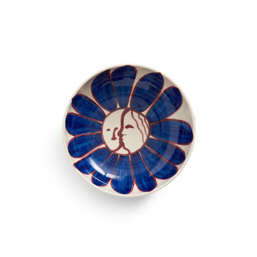 Miska La Pittura Bowl Deep Blue Flower HAY