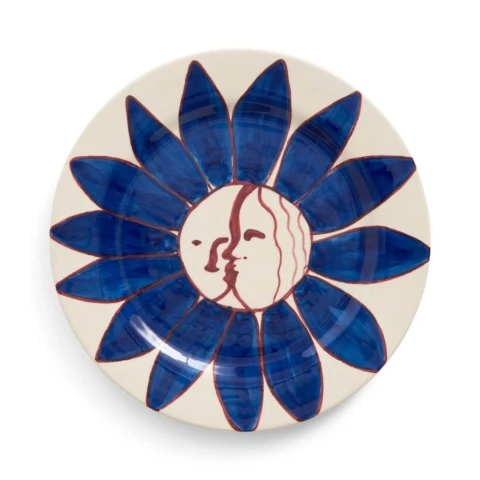 Talerz La Pittura Plate Deep blue Flower HAY