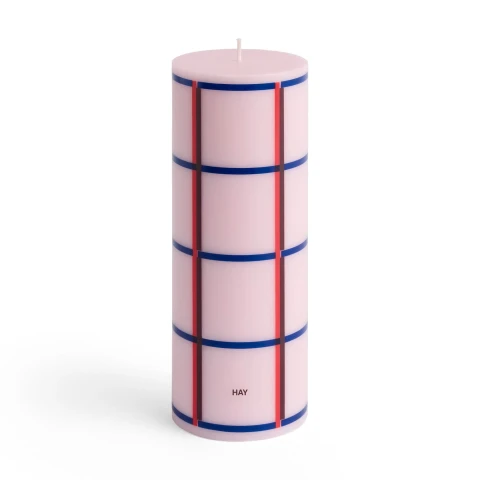 Świeca Column Candle M Light pink, red, bordeaux and dark blue HAY