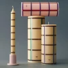 Świeca Column Candle M Light pink, red, bordeaux and dark blue HAY
