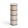 Świeca Column Candle M Off white, bordeaux, blue and silver HAY