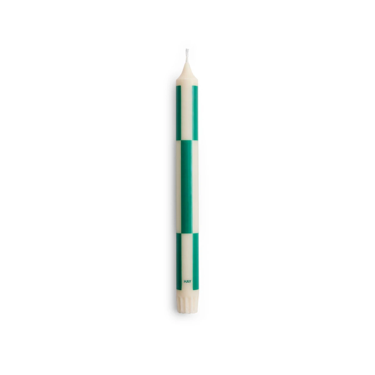 Świeca Pattern Candle Off white with green check HAY