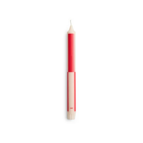 Świeca Pattern Candle Off white with red block HAY
