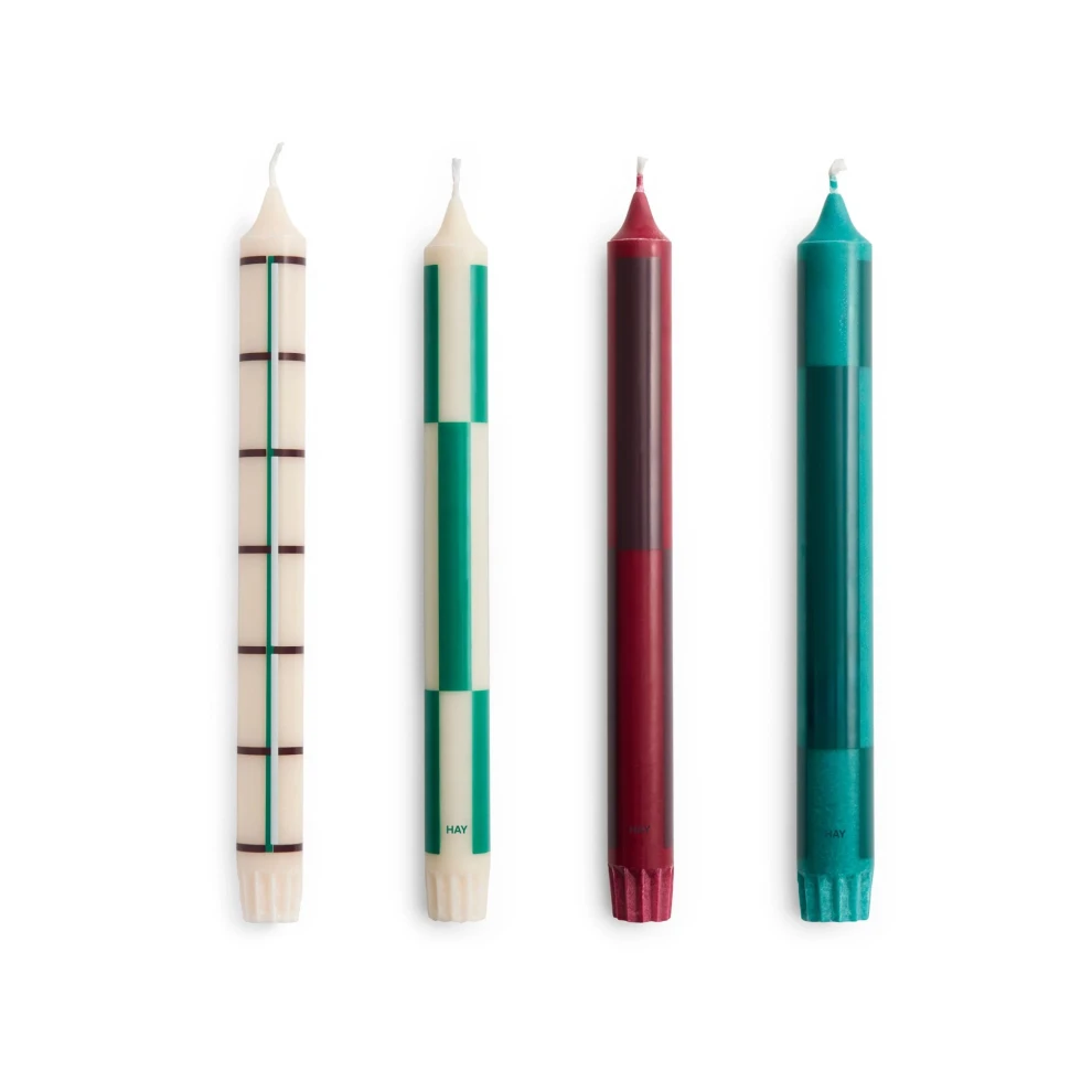 Świeca Pattern Candle Green and dark green HAY