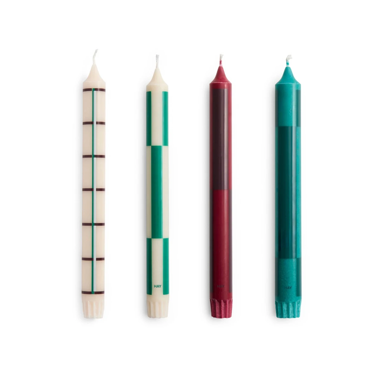 Świeca Pattern Candle Green and dark green HAY