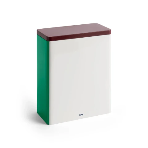 Pojemnik Tin Container XL Off White, burgundy and green HAY