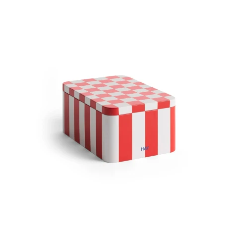 Pojemnik Tin Container S Red and off white HAY