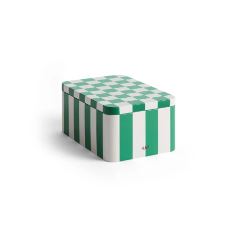 Pojemnik Tin Container S Green and off white HAY