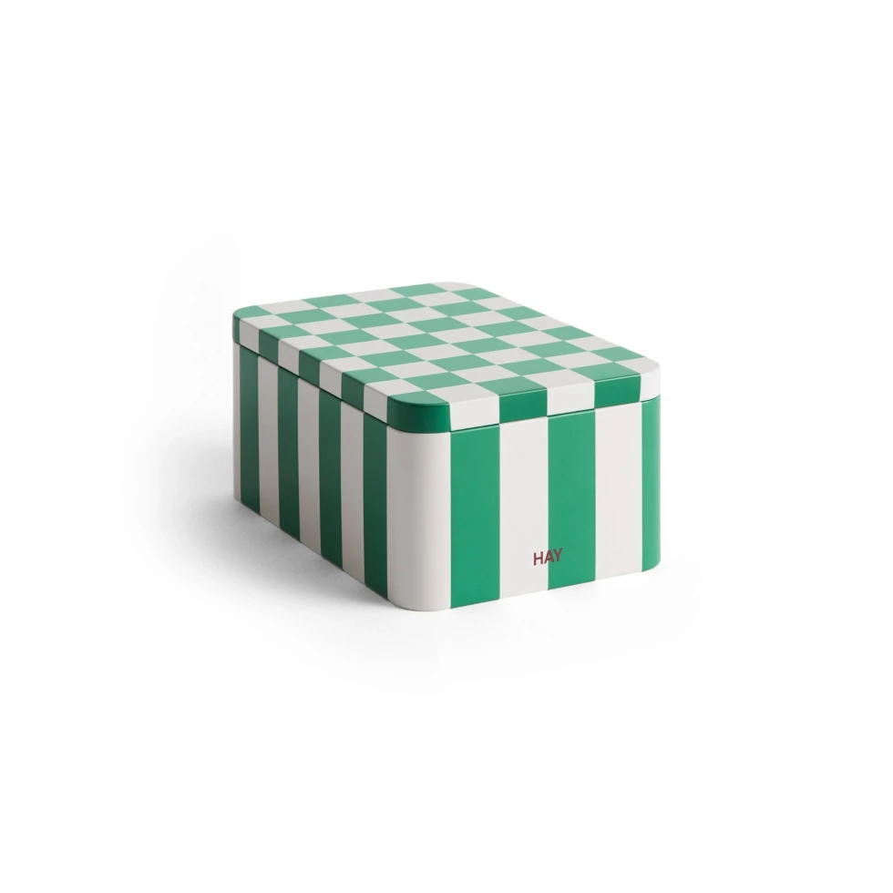 Pojemnik Tin Container S Green and off white HAY