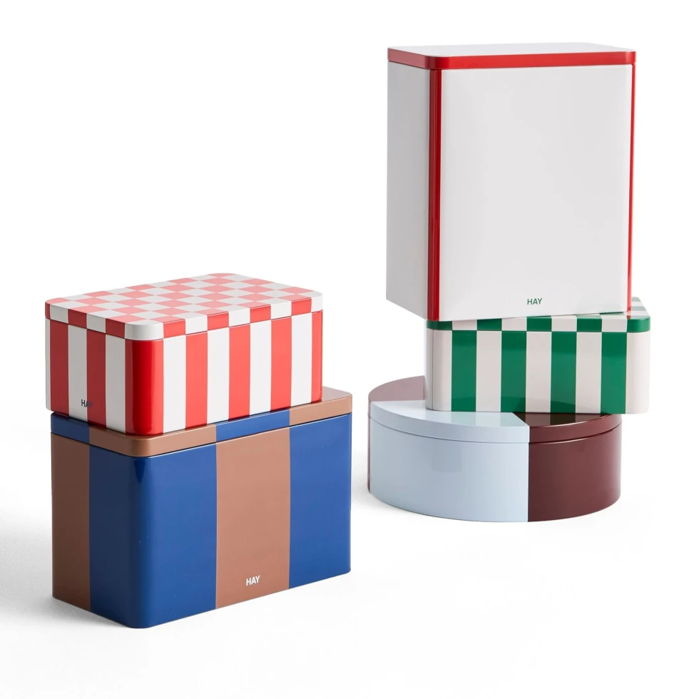 Pojemnik Tin Container S Green and off white HAY