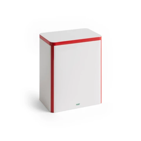 Pojemnik Tin Container L Off white and red HAY