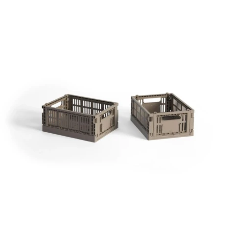 Zestaw 2 skrzynek Mini Warm Grey HAY