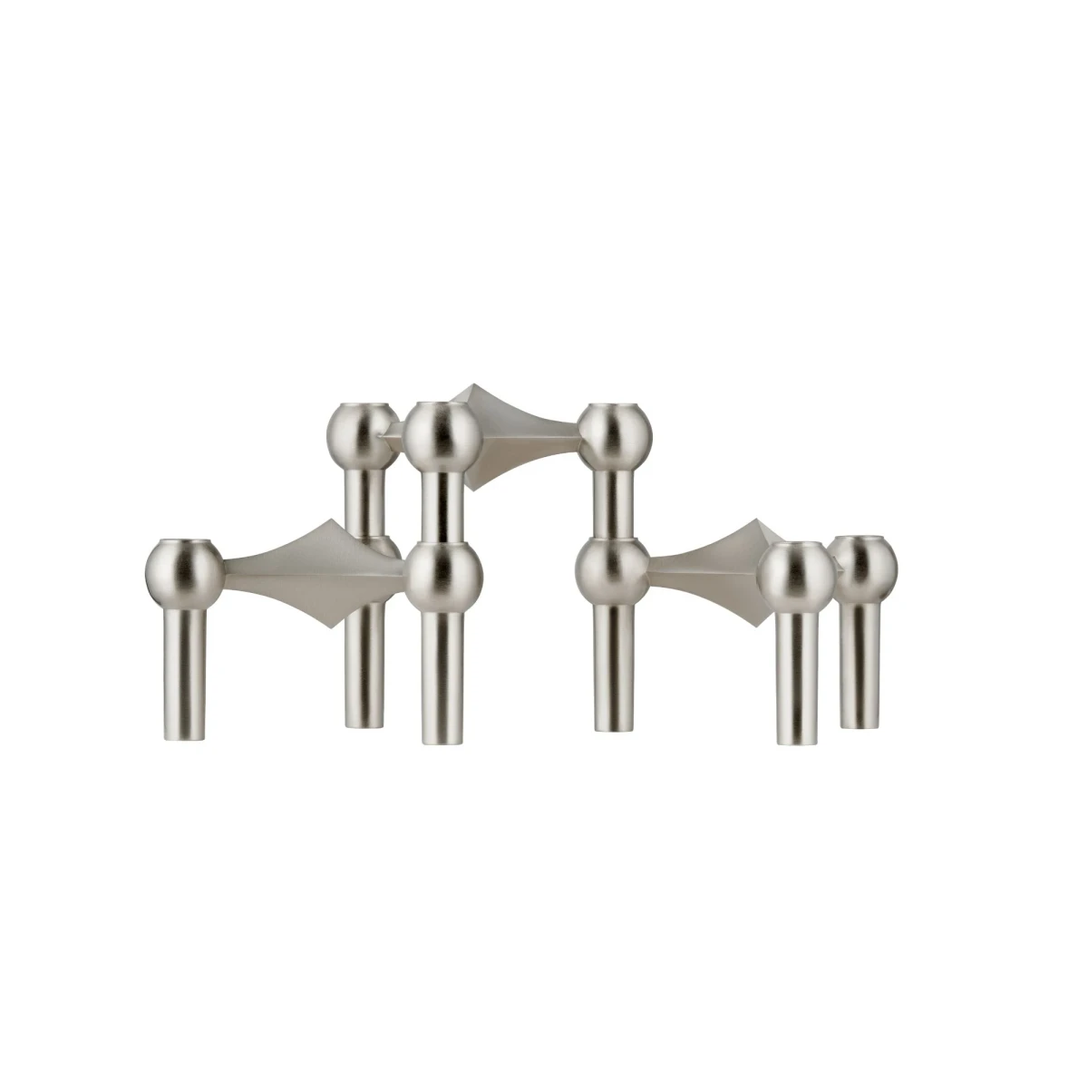 Zestaw 3 świeczników Nagel Brushed Chrome STOFF