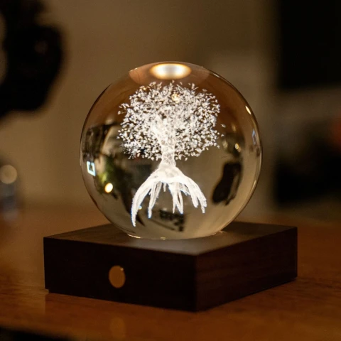 Lampa ozdobna Amber Crystal Tree of Life Gingko